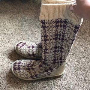 UGG Purple & Cream Knit